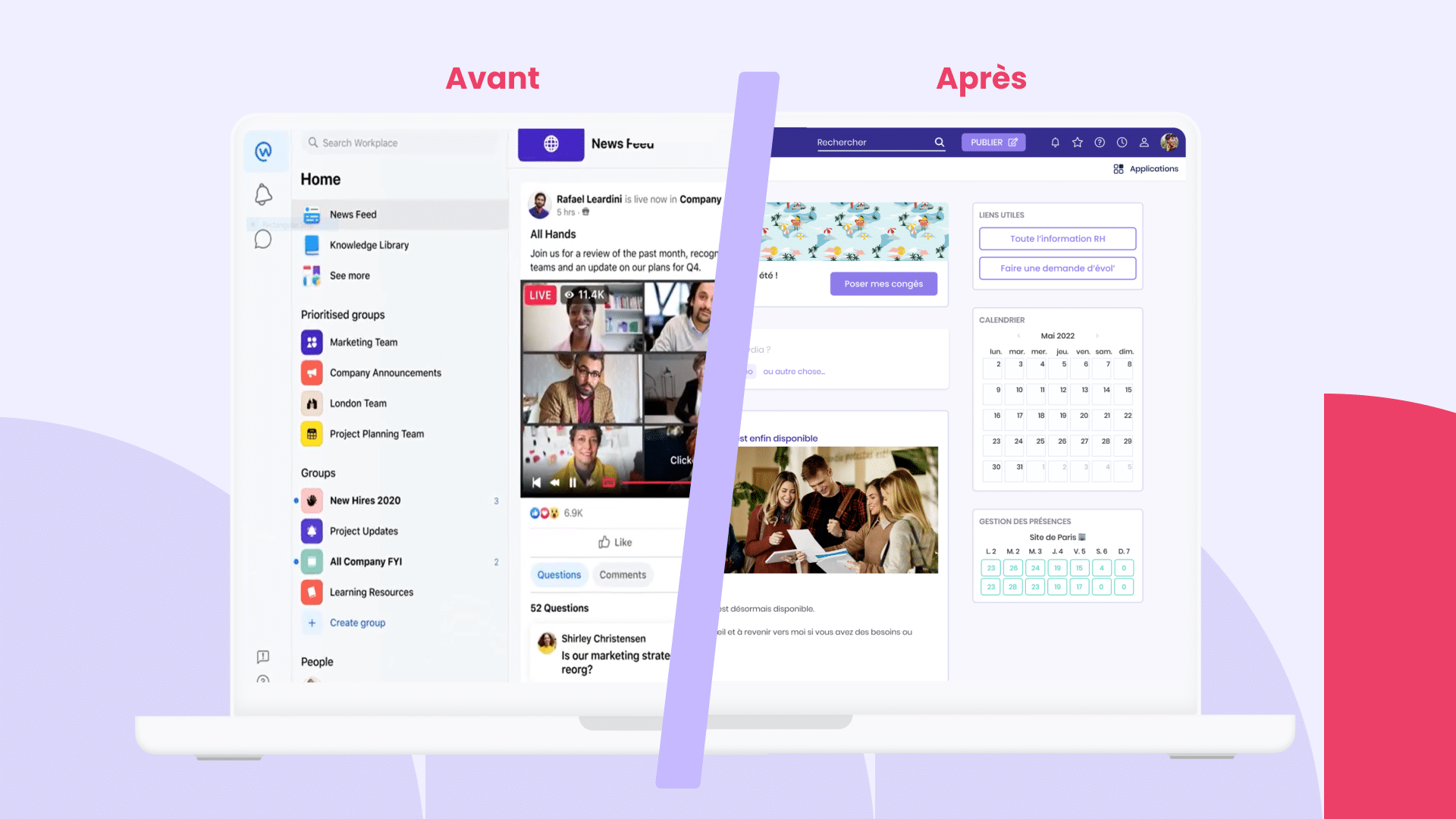 Méta Workplace VS Jamespot